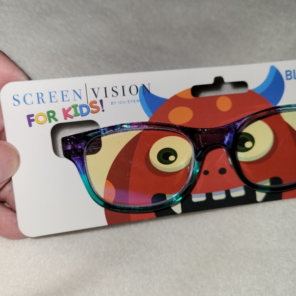 ICU Eyewear Kids Youth Screen Vision Blue Light Filtering Blue Floral Glasses - Picture 2 of 6